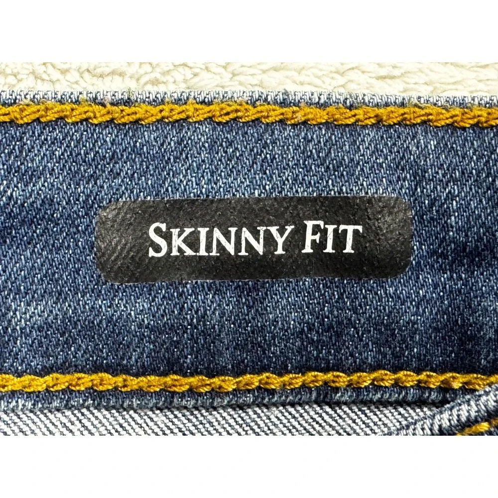 Judy Blue Womens Skinny Distressed Leopard Patch Blue Jeans 7/28 Meas: 29x28.5